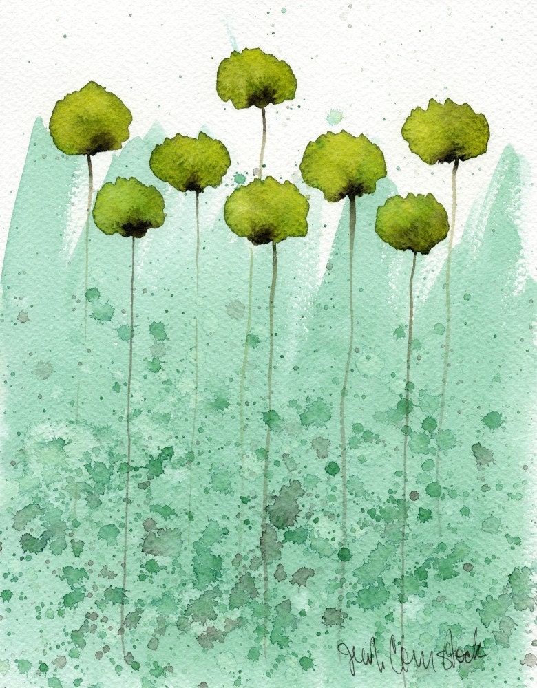 Buy 2 Get 1 FREE -- Watercolor Painting: Watercolor Flowers -- Art Print -- Smitten with Myself -- Yellow Flowers -- 8x10
