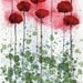 Buy 2 Get 1 FREE -- Watercolor Painting: Watercolor Flowers -- Mini Art Print -- Glowing -- Red Flowers -- ACEO Print