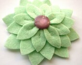 SALE Eco Felt Flower Brooch, pistachio