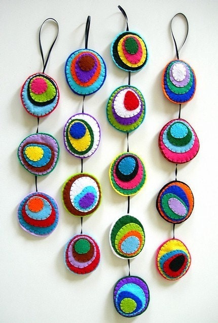 CUSTOM Abstract Felt Mobile, rainbow, geometric, circles