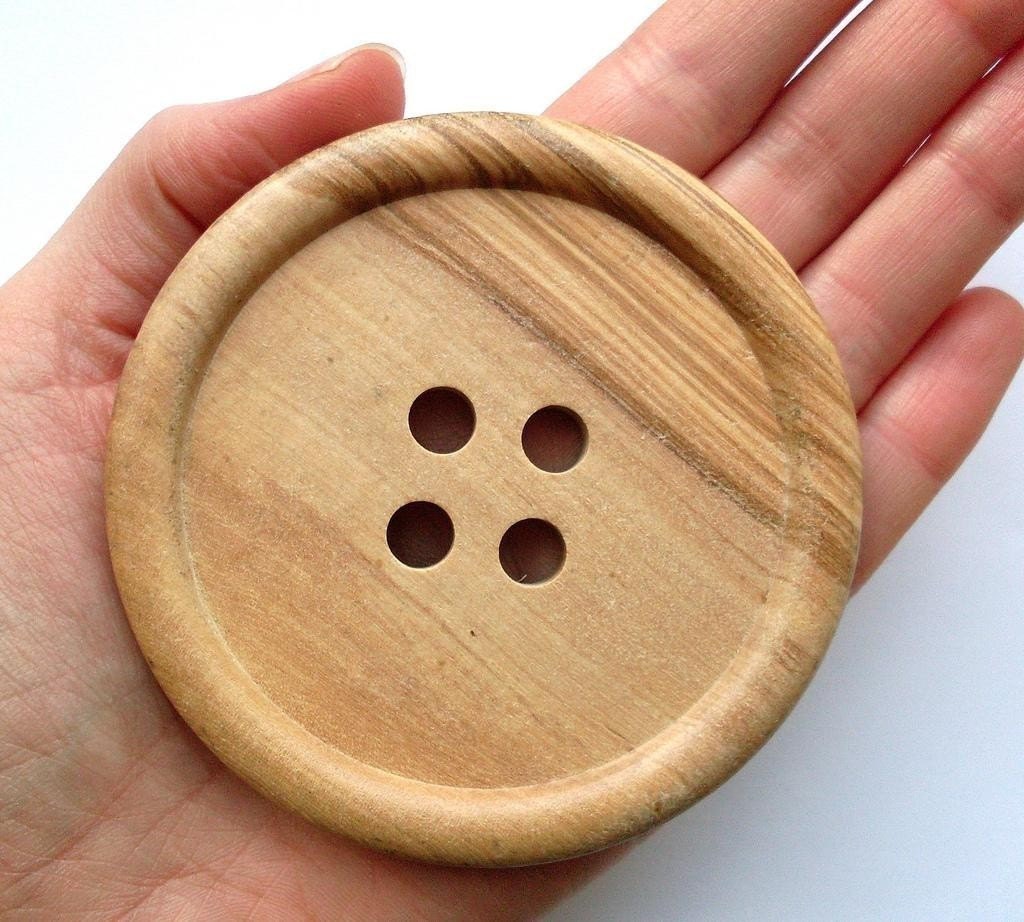 2 x Giant 8cm / 3inch Wooden Buttons