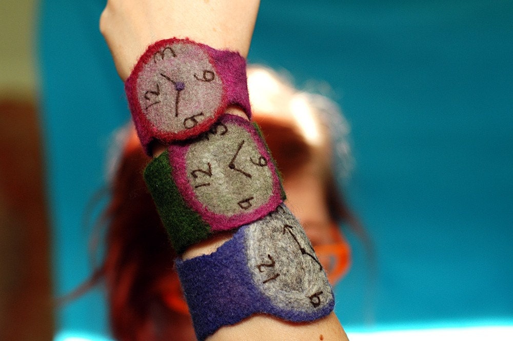 Felt Watch Cuff . Purple