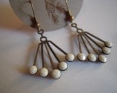Art Deco Snow White Swarovski Crystal Dangles
