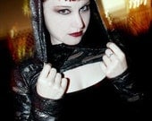 Darkwear Clothing Silver & Black Tattered Shrug -  Choose your size -Made to Order