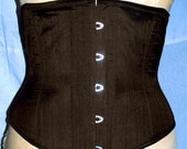 Darkwear Clothing Dark Brown Silk Waist Cincher Corset Pirate Steampunk Made to Order