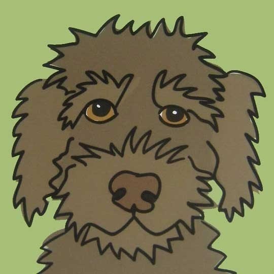 Goofy III- a Chocolate Labradoodle in the Dog Series Art Print
