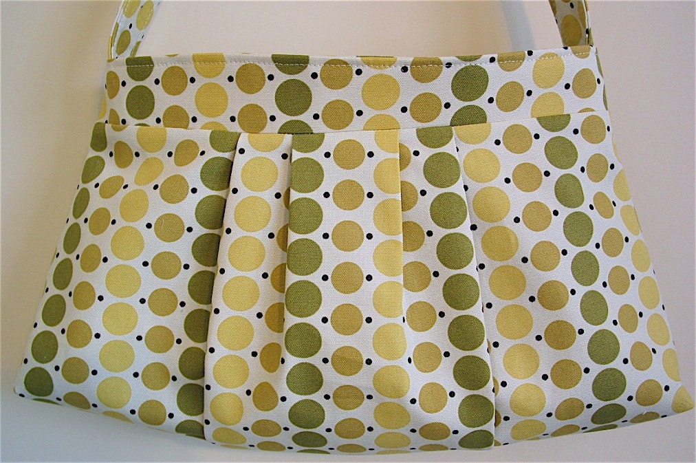 Green and Yellow Polka Dot Purse