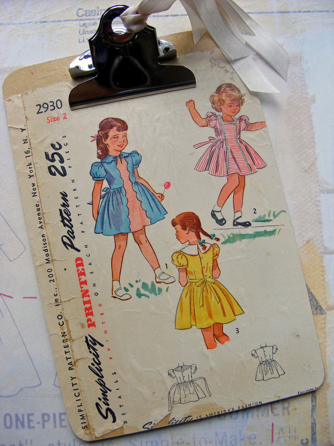 sewing pattern clipboard - size 2 dresses