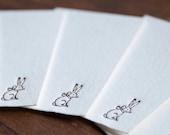 Letterpress Gift Tags - Bunny Rabbit - Baby Shower Decor - Baby Shower Party Favor - Enclosure Card