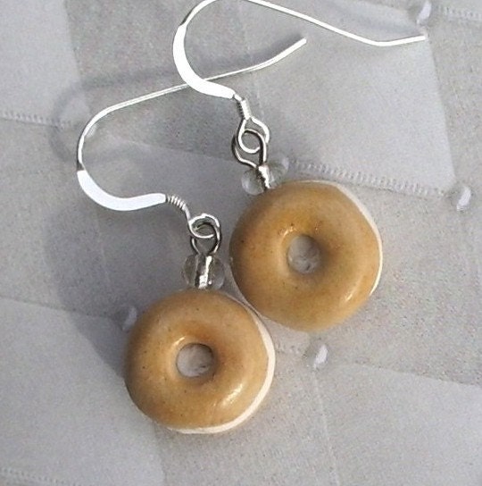 Bagel Earrings with Cream Cheese