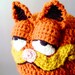 Crochet Hat - Retro Cartoon 3-D Cat Hat in Bright Orange with Ears and Snout for Adults - Silly and Chunky Crochet Hat