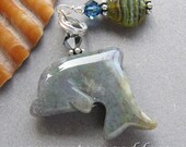 Cornerstoregoddess Ocean Jasper Dolphin Porpoise Charm