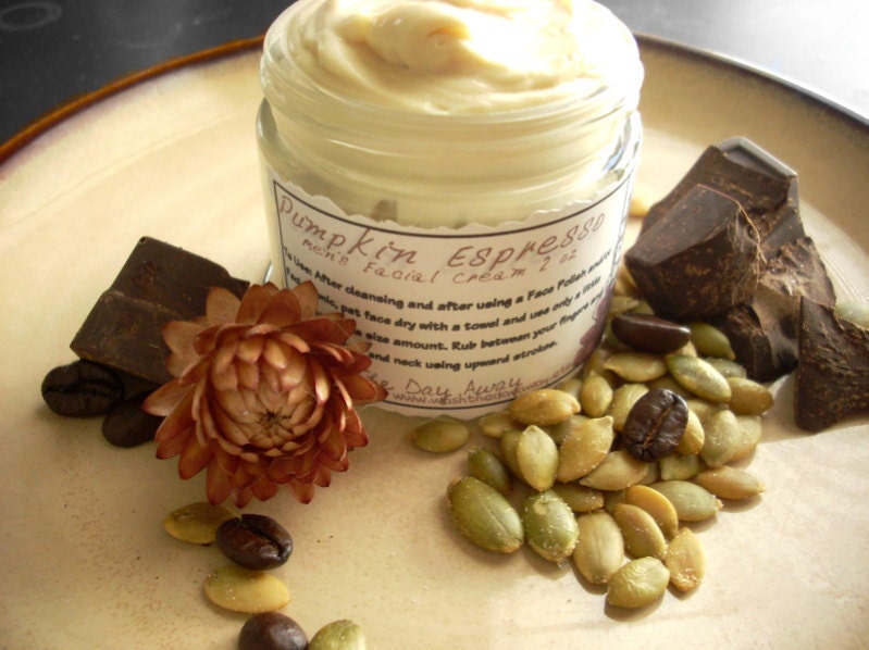 Pumpkin Espresso Men's Moisturizing Cream 2 oz Jar - Made with Comfrey Root, Espresso, Pumpkin Butter, Coco Butter, Vetriver