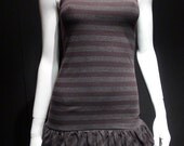 black and grey ruffled tank dress