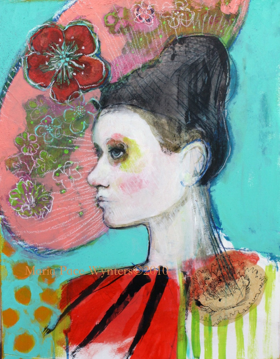 The Dior- Original mixed media painting by Maria Pace-Wynters