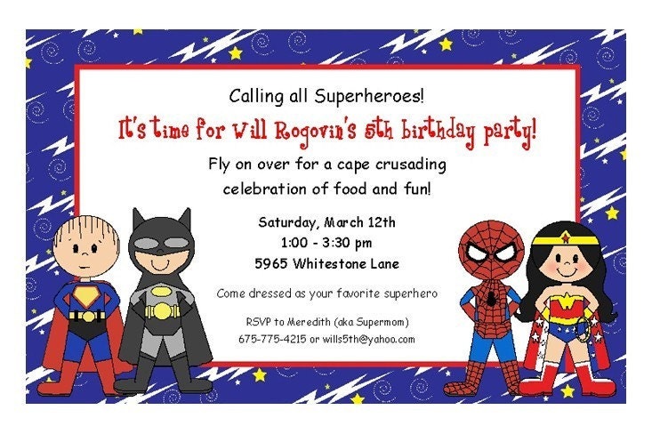 Make Rens Birthday Invitations Superhero For