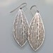 Cross-venulate earrings - stainless steel leaf jewelry