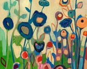 Modern Abstract Garden, "Meet Me In My Garden Dreams Part 1", 12 x 18 Fine Art Print by Jenlo
