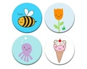 SALE - Summer Fun - Kawaii Button Badge Set