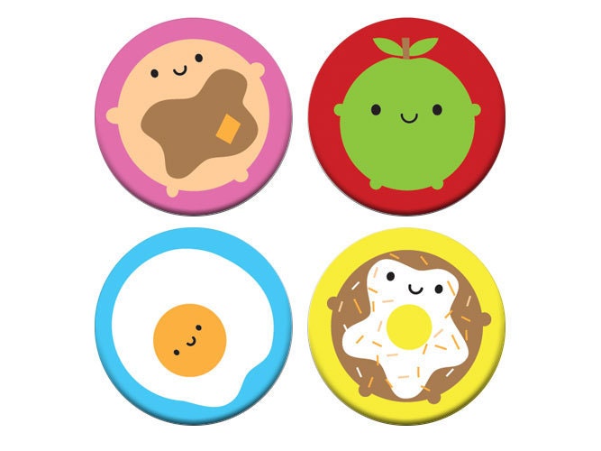 Kawaii Breakfast Badge Set - Look Around