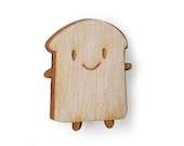 Wooden Bread Slice - Kawaii Brooch