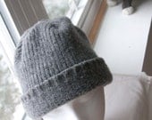 Felted Wool Sweater Hat - Eco Friendly - Gray