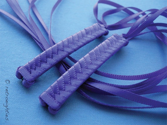 Purple - Braided Ribbon Barrettes