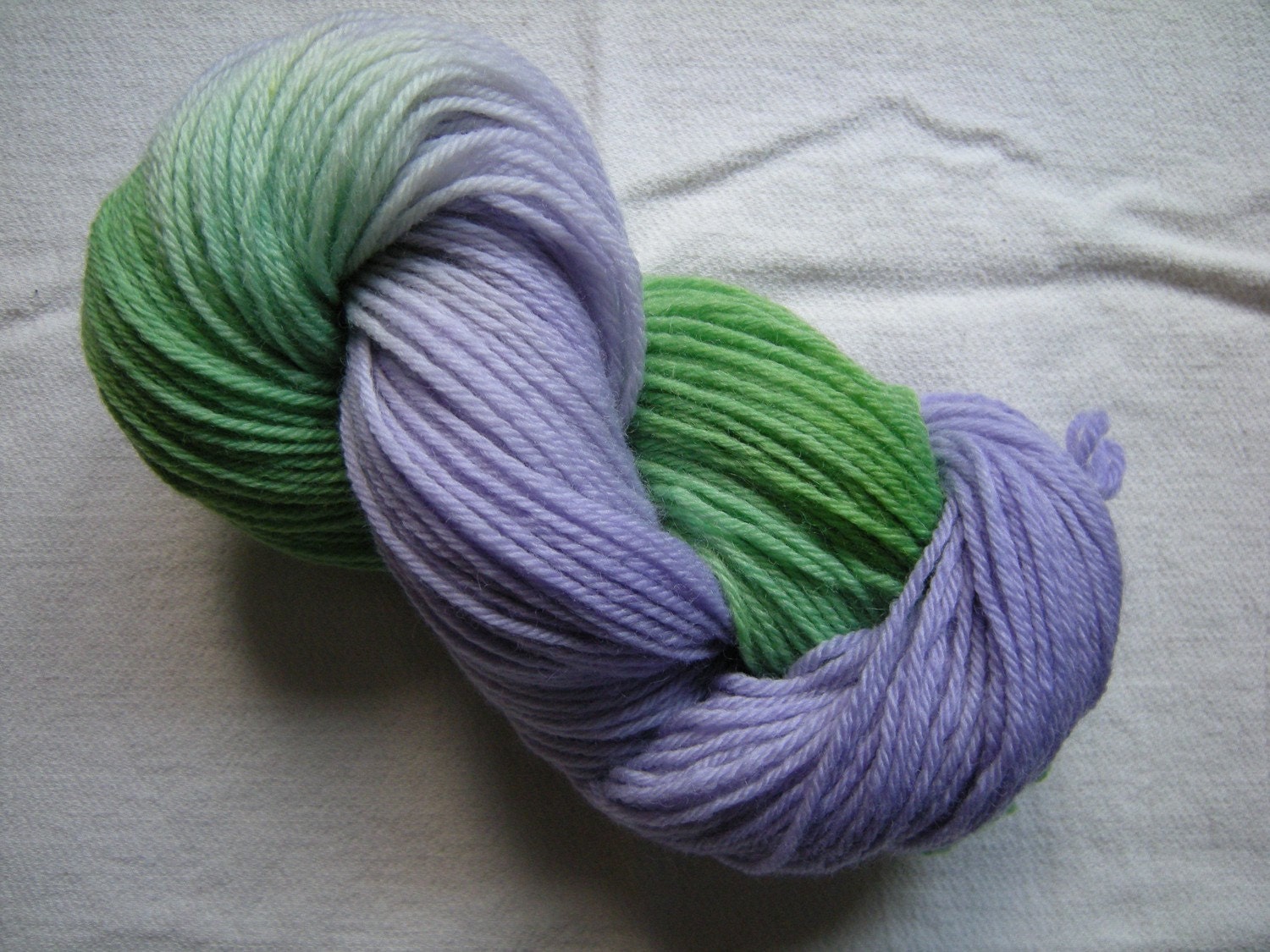Green and Purple On the Edge- Hand Dyed Yarn - Worsted Weight - 220 yards - Wool