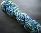 Moonlit Sea - Hand Dyed, Hand Spun- Superwash Merino Art Yarn- 75 Yards - Worsted Weight