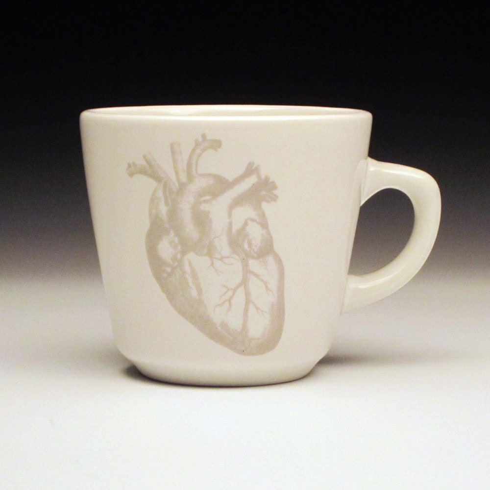 anatomical heart teacup in GHOSTIE GREY