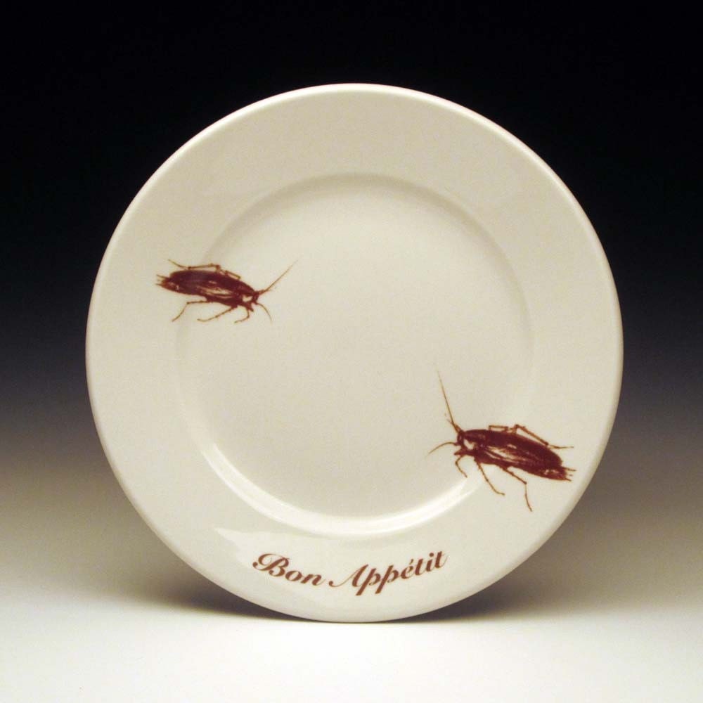 BON APPETIT cockroach dessert plate