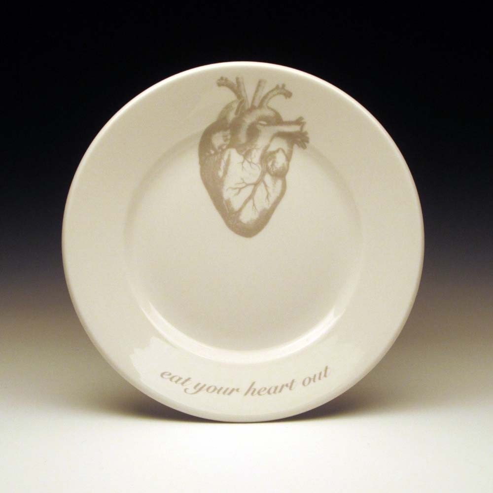 eat your heart out dessert plate in GHOSTIE GREY