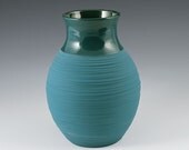 SALE Vase Aqua - Groove Vase in Aqua