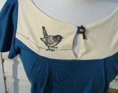 ORGANIC COTTON AND SOY  top  Bird and branch,  free shipping in North America