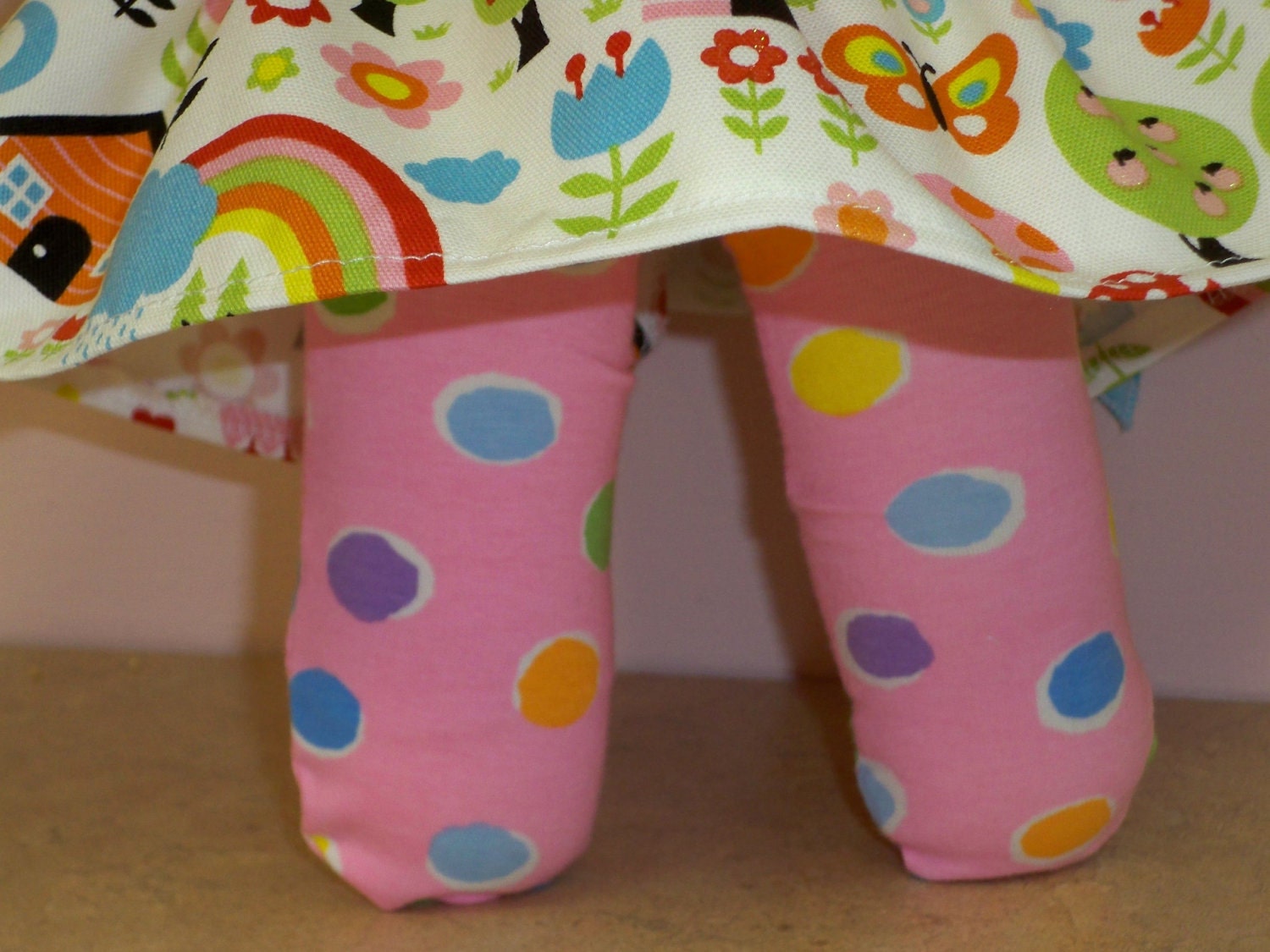 Waldorf doll tights  Cotton Lycra  Any size  10" to 18"  Candy dots
