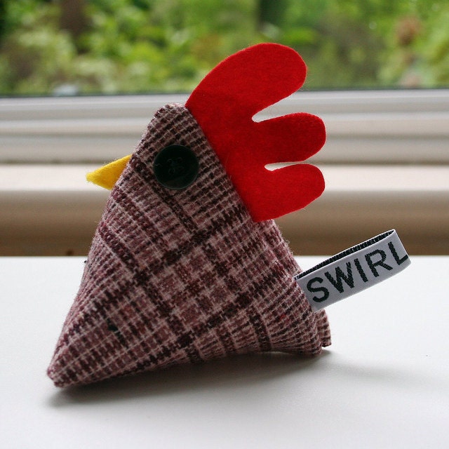 Perry the chicken pincushion or paperweight
