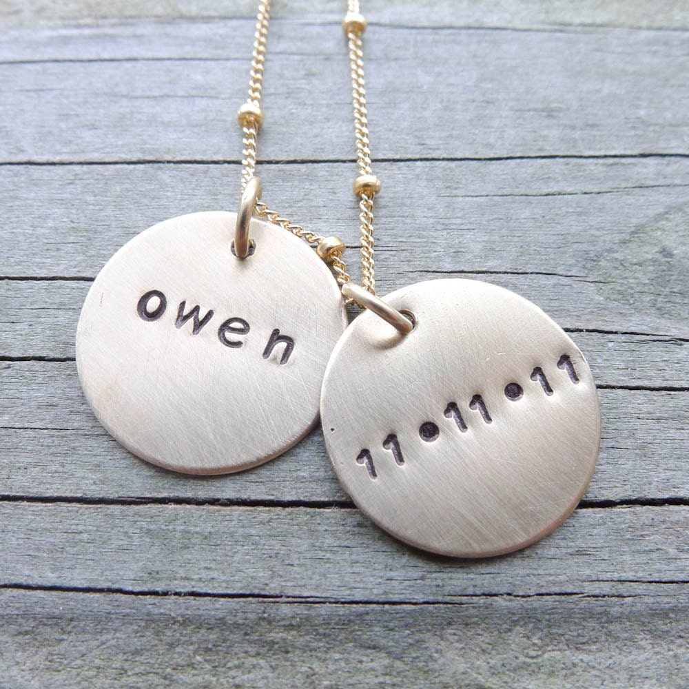 Gold Mom Necklace Personalized - Goldfill Engraved Kids Names Necklaces