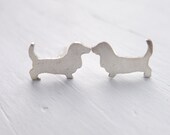 Basset Hound Studs - Sterling Silver Post Earrings