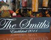Established Family name sign Personalized