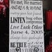 Subway Art Finished Sign--We met, We married--Anniversary, Wedding, Create your own