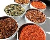 Gourmet BBQ blends for red meat and burgers - gift set of six - the perfect gift set for a cook or grilling fanatic