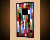 Original Abstract Contemporary Art Mirror, ready to hang, Please see close-ups, "Color Blocks 3" by Amy Giacomelli