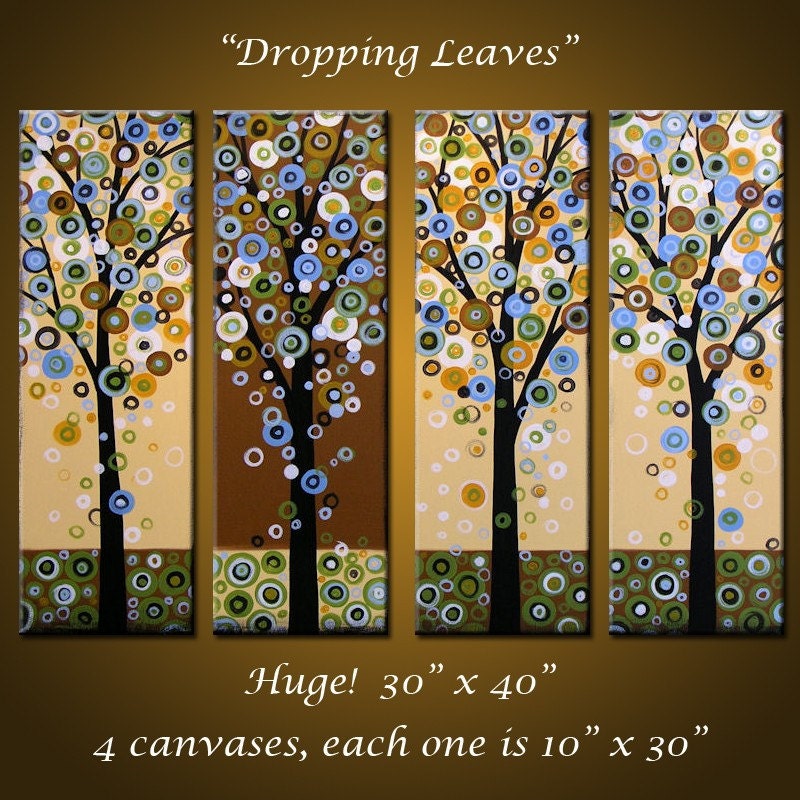 Amy Giacomelli Tree Painting Original Large Abstract Modern Paintings ... 40 x 30 .. "Dropping Leaves"