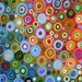 Original Large Abstract Painting Modern Contemporary .. red yellow blue green ...24 x 54 .. Journey to the Stars