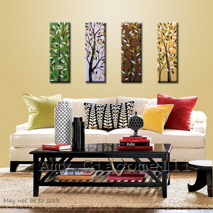 Original Abstract Landscape Trees Paintings - 30 x 40, Arrives ready to hang,  "Walk through the Trees"