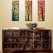 Original Large Abstract Painting Modern Contemporary Flowers Trees Impasto ... 30 x 30 .. Three Friends