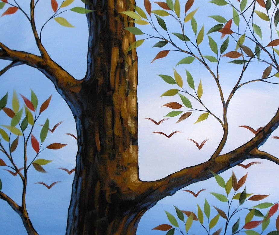 Amy Giacomelli Paintings Original Large Huge Modern Contemporary Landscape Trees ... 36 x 36 ... Autumns Kiss