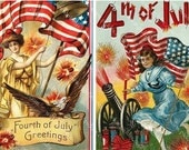 Victorian Fourth of July Postcards Two -- piddix digital collage sheet no. 586