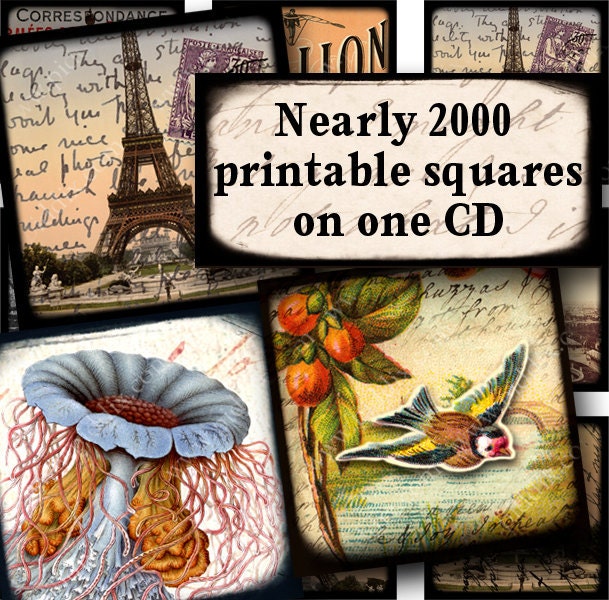 LAST ONE -- Piddix CD volume 5 with Nearly 2000 Squares on 46 Digital Collage Sheets for just 19.95