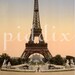 Eiffel Tower Vintage Postcards and French Stamps in 2-inch Squares -- piddix digital collage sheet no. 111